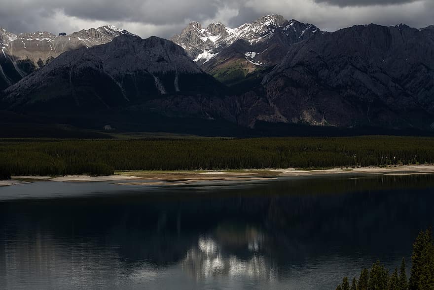 hegyek, Kananaskisban, Alberta, Kanada, Peter Lougheed tartományi park, természet, tájkép, tó, rockies, Látvány, hegy