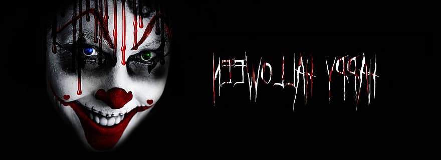Halloween, Clown, Creepy, Face, Horror, Fear, It, Grin, Blood, Drip, Mouth