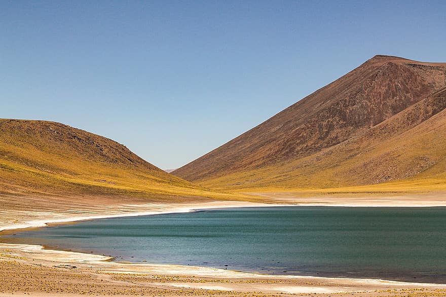 dealuri, lac, laguna, vale, camp, Atacama