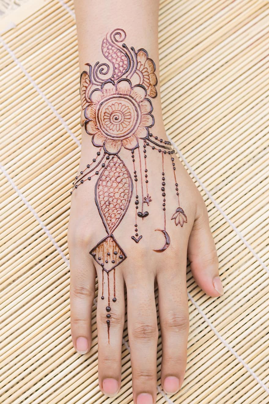 mehndi, henna-, hand-, kunst, LICHAAMSKUNST, lichaamsverf, henna tattoo, tatoeëren, Indiaas, Indiase bruid, Indiase cultuur