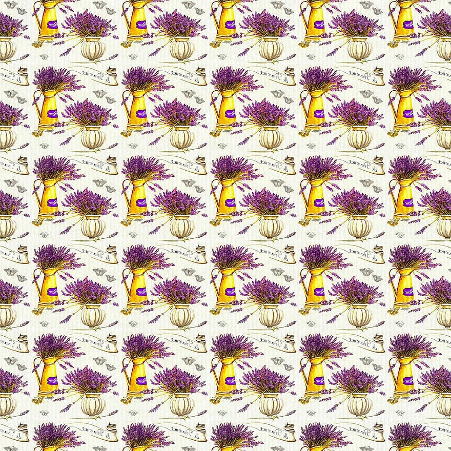 Lavendel mönster, konst, design, digitalt papper, medelhavs, södra Frankrike, fransk lavendel, provence, lila, blommönster, mönster