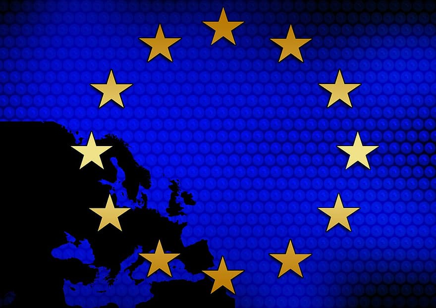 유럽, 깃발, 별, 푸른, 유럽 ​​사람, 유럽 ​​연합, 유로, 경제, 문자