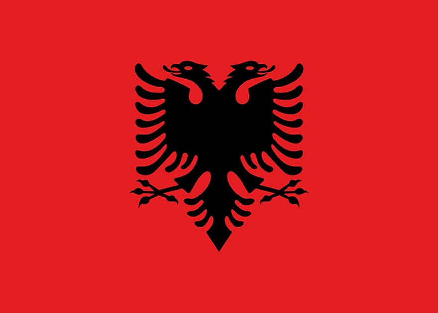 albania, bandera, tierra, escudo de armas, caracteres