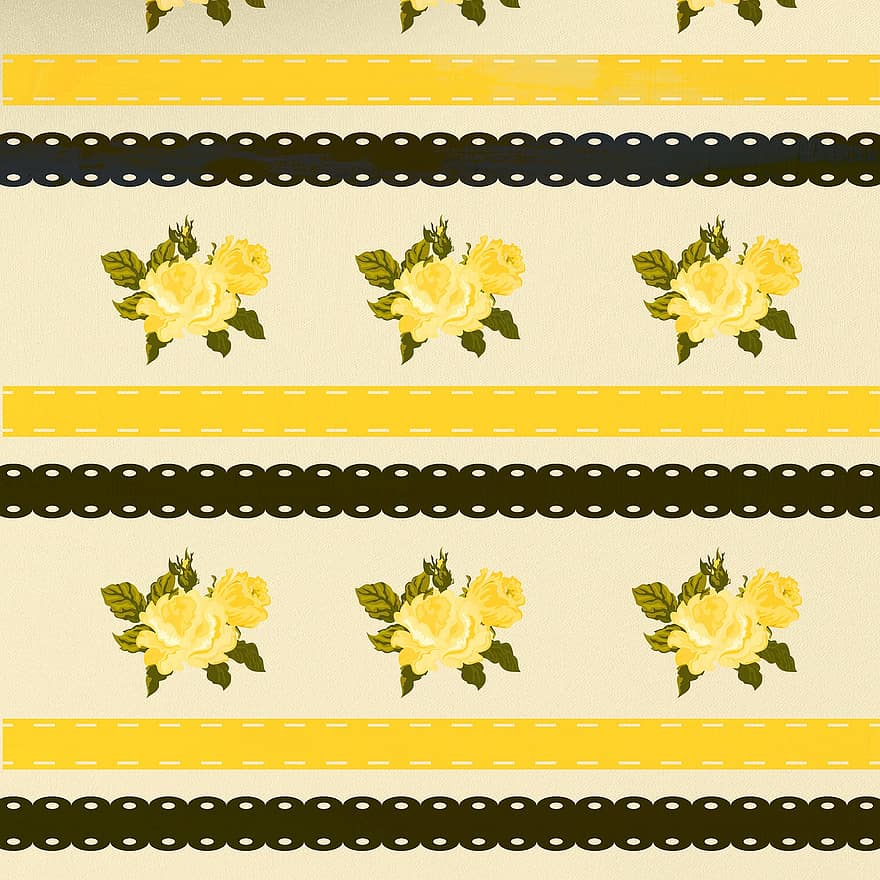 rose, mønster, gul, blonder, blomster, bakgrunn, utklippsbok, stripe, bånd, tekstil, design