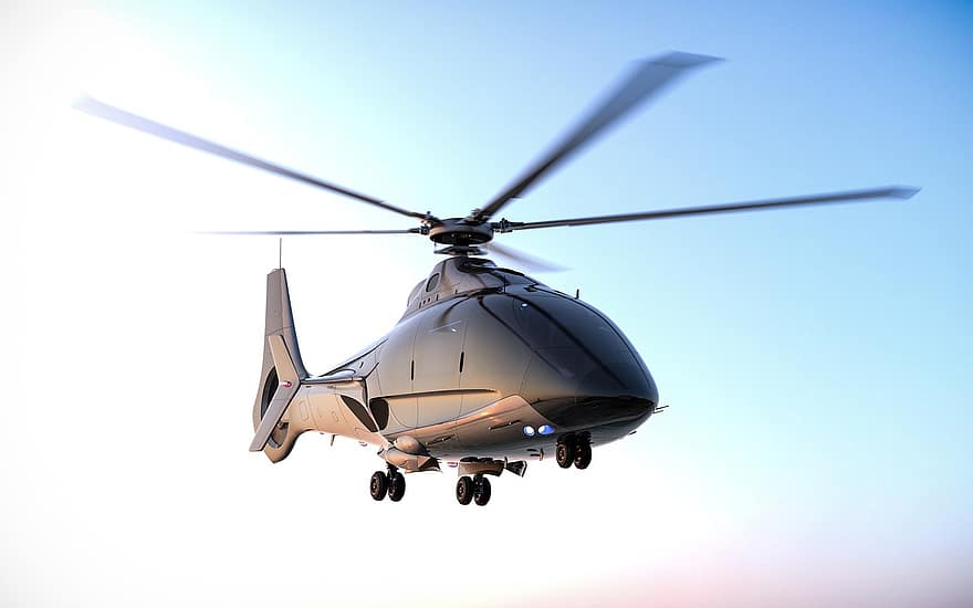 helikopter, uçak, askeri, uçuş, uçan, 3d Render, 3d render, Fütüristik Uçak, havacılık, yenilik, rotorcraft