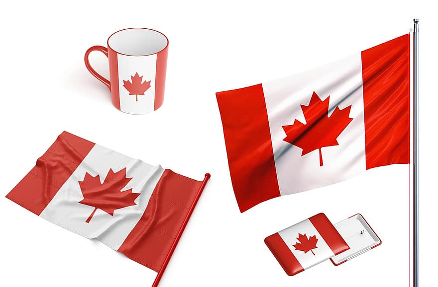 ország, zászló, Kanada, nemzeti, szimbólum, transzparens