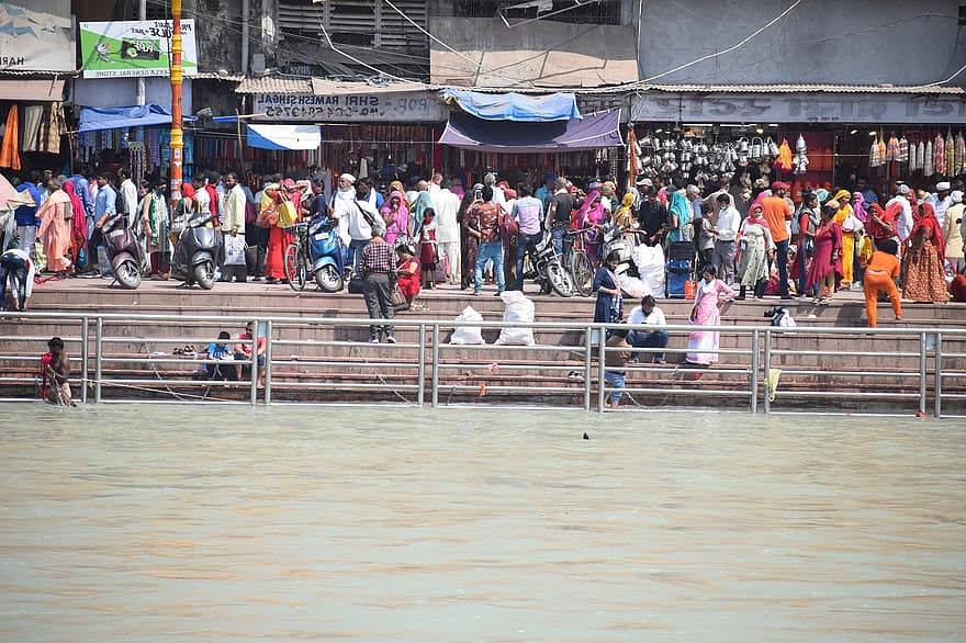 Ganges rivier, heilige duik, kumbh mela, festival, Ganges, Kumbha Mela, rivier-, Haridwar, hindoeïsme, religie, Indië
