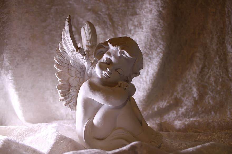 Engel, statue, vinger, figur