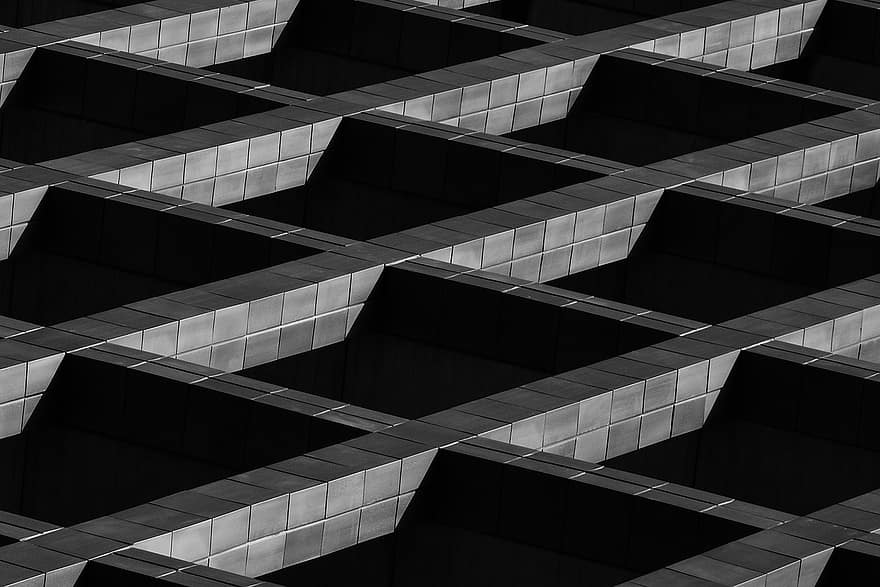 幾何学的な、最小限の、黒と白、不機嫌そうな、単純な、建築、現代の、抽象、パターン、未来的な、建造物