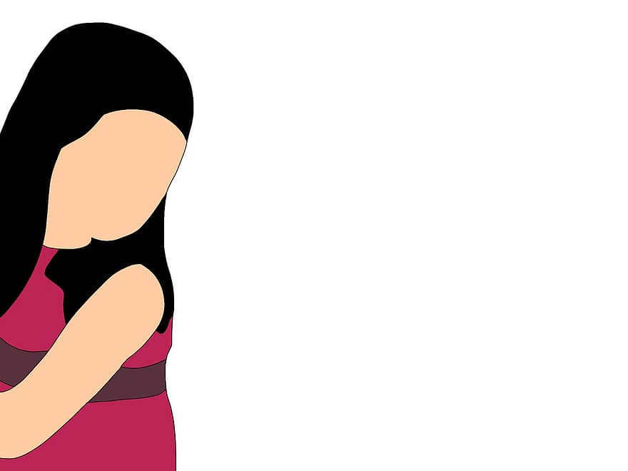 Child, Girl, Woman, Alone, Character, Cartoon, women, illustration, vector, adult, one person