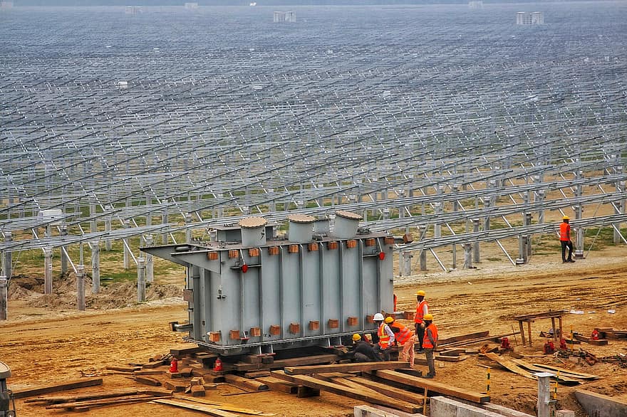 Solar Panels, Construction Site, Machinery, Pathway, Trail, Plant, Bangladesh