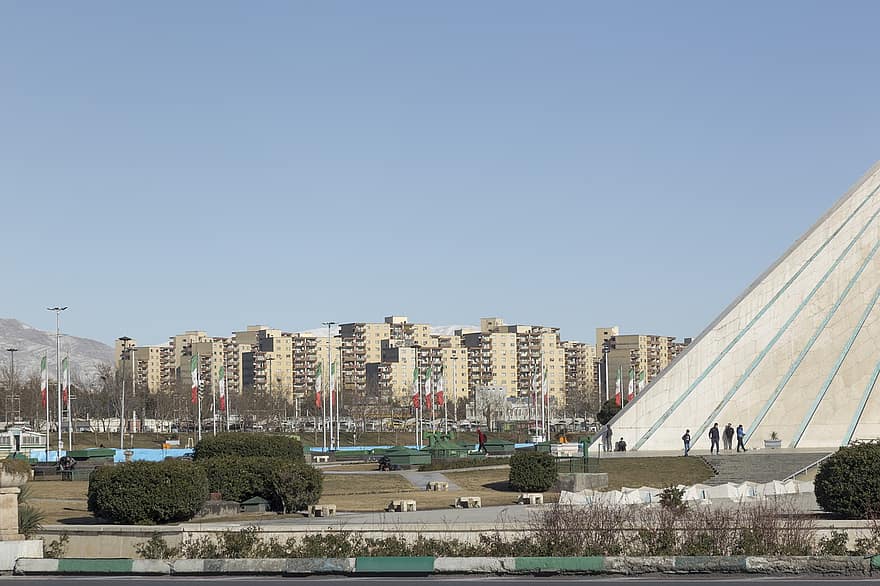 wieża azadi, Teheran, widok miasta, Miejski styl, urbanistyka, Iran, turystyka, miejski, Miasto, krajobraz, architektura