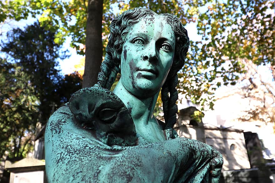 skulptur, statue, bronse, torso, Kunst, kirkegården, far lachaise, paris, Frankrike, begravelsesmonument, Religion
