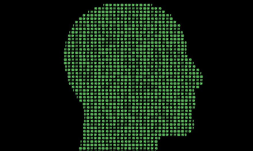 머리, 이진, 디지털, 인간의, 생각한다, 뇌, 블랙 브레인, 검은 생각, 블랙 디지털, 흑인 인간
