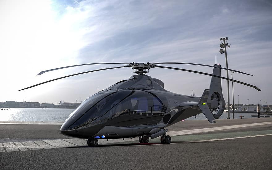 Helicopter, Military, Aircraft, Futuristic Plane, Futuristic Aircraft, Aeronautical, Innovation, Rotorcraft, 3d Rendering, Flight, Plane