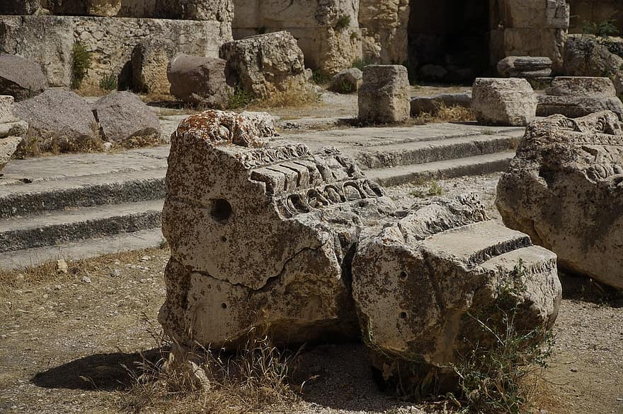 baalbek, ruinerna av, arkitektur, romersk, museet, libanon, antik