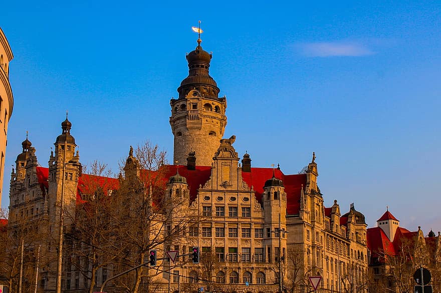 tòa thị chính, leipzig, nước Đức, Tòa thị chính mới, saxony, xây dựng, tòa tháp, phong cảnh, ngành kiến ​​trúc, lịch sử, thành phố
