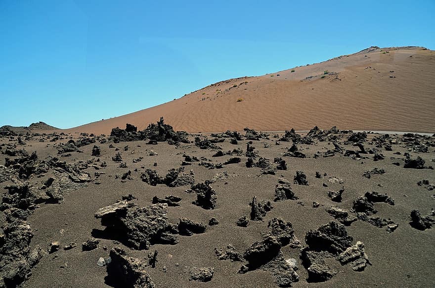 volcan, le sable, lave, des pierres, désert, aride, paysage, dune de sable, sec, climat aride, Afrique