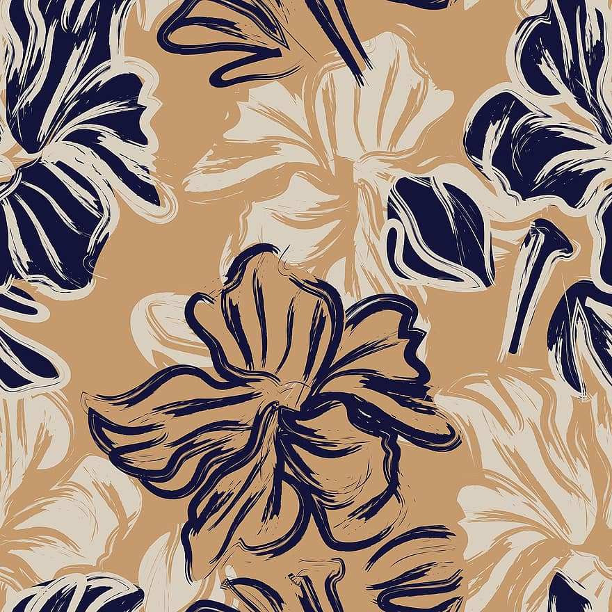 Floral, Print, Botanical, Tropical, Seamless, Pattern, Repeat, Flowers, Spring, Background, Summer