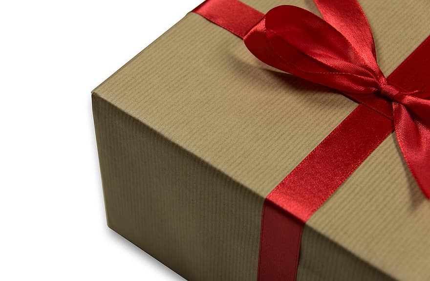 pakke, gaveeske, overraskelse, bånd, Bue, emballasje, gaveemballasje, fødselsdag, nærbilde, kopiere plass, jul