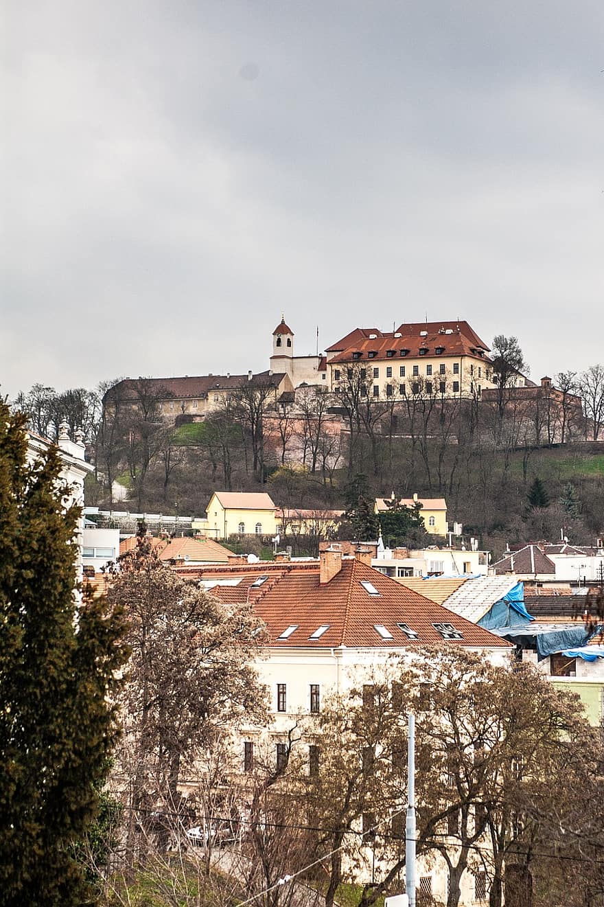 ブルノ、タウン、チェコ共和国、ヨーロッパ、風景、街並み、シティ