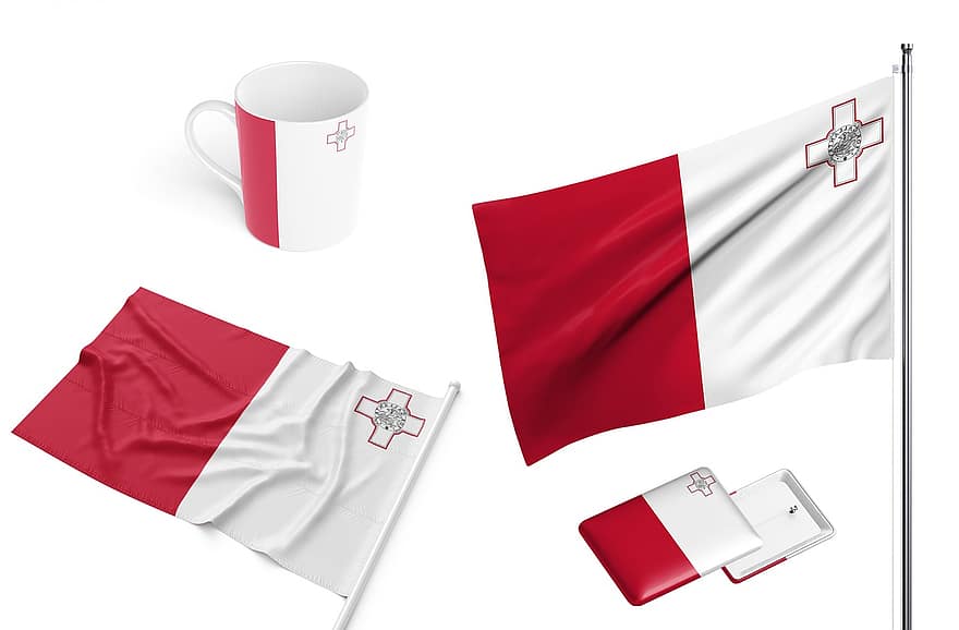 bandera, nacional, Malta, país, identidad