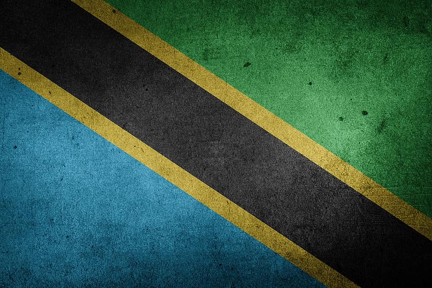 танзанія, прапор, гранж, Африка