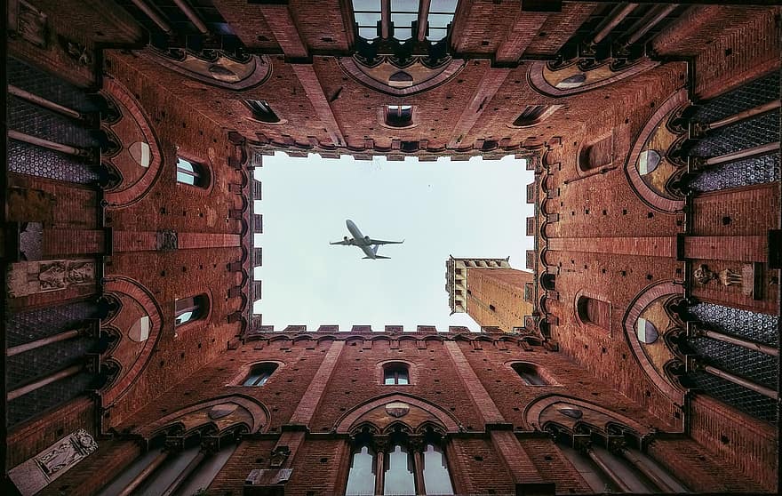 architecture, la perspective, Italie, Sienne, toscana, bâtiment, église