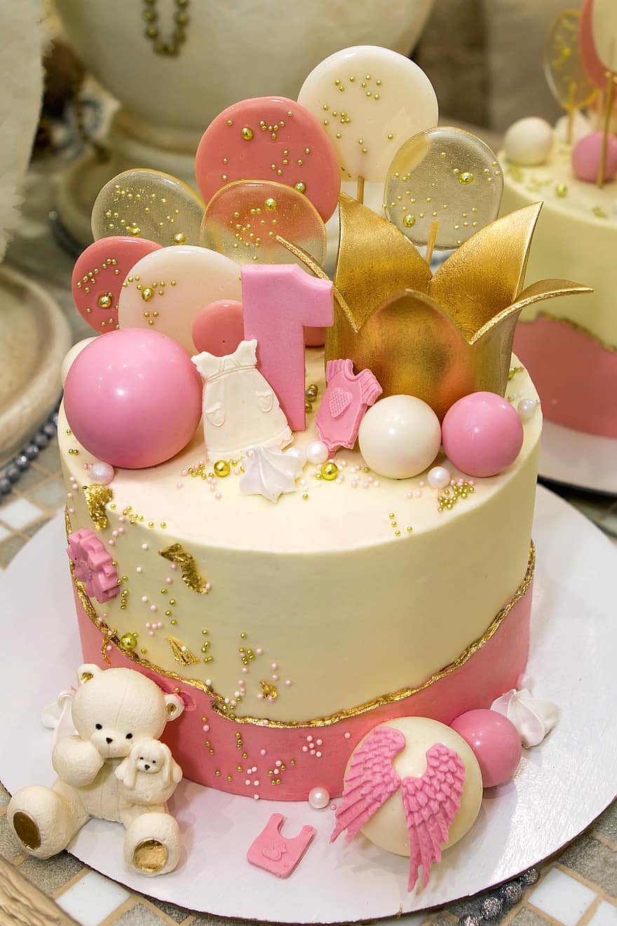 kaka, födelsedag, firande, bakverk, födelsedagstårta, efterrätt, mat, flicka, barn, gourmet, dekoration