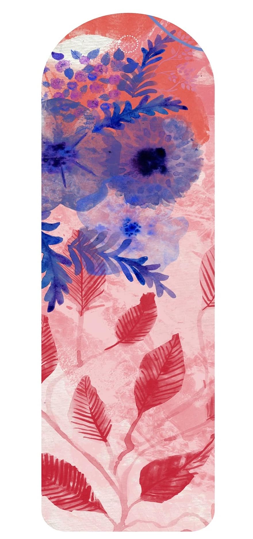 Bookmark, Modern, Artistic, Template, Isolated, Design, Paper, Watercolor, Painted, Blue, Purple