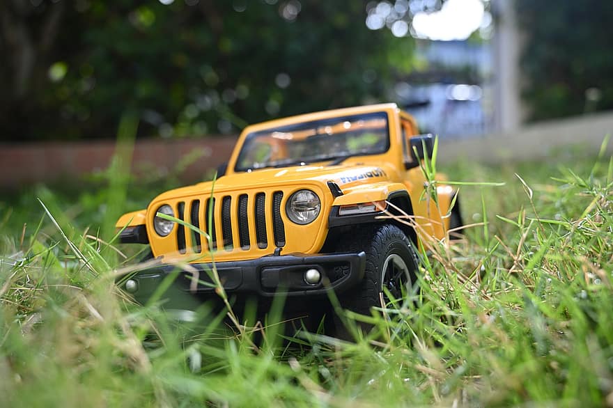 jeep, juguete, miniatura, figurilla, juego, hierba, jugar