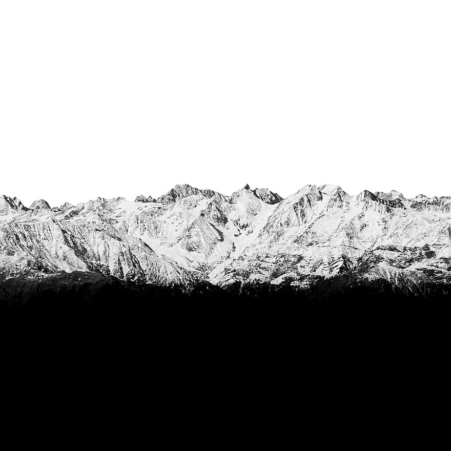 Montagne, himalaya, la nature, une randonnée, Voyage, exploration, neige, noir et blanc, la glace, hiver, paysage