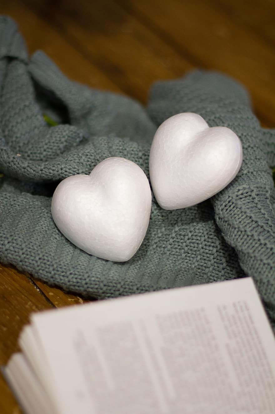 Valentine's Day, Book, Still Life, Cozy, love, heart shape, romance, close-up, day, wool, christianity