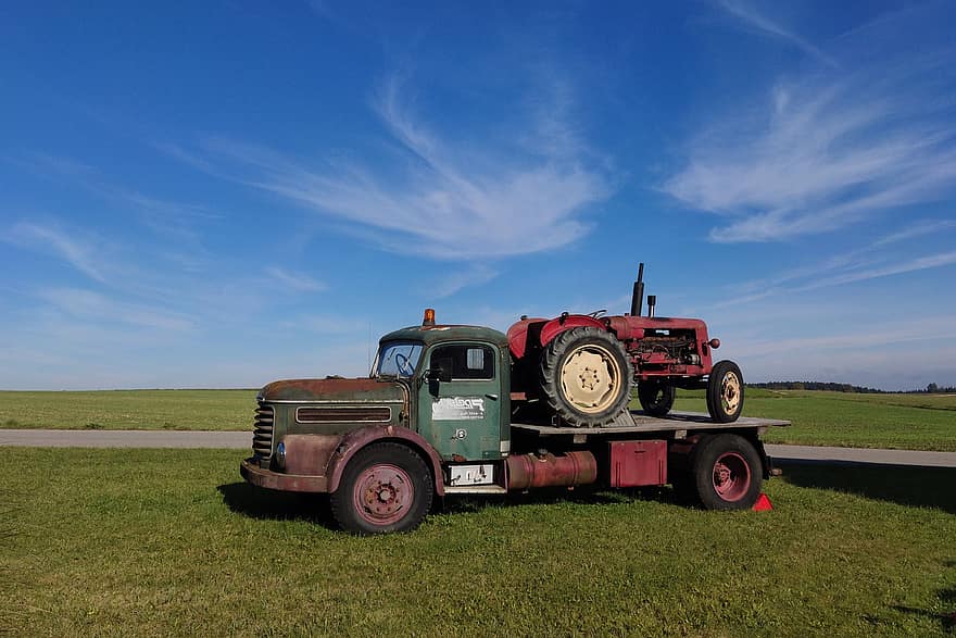 Truck, Tractor, Vehicle, Rusty Truck, agriculture, farm, rural scene, harvesting, agricultural machinery, machinery, industry