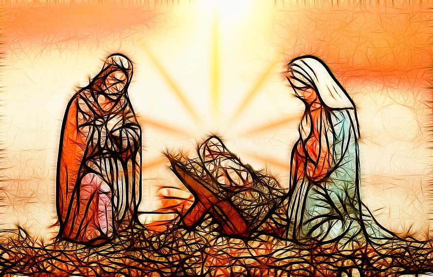 Vánoce, narození, Ježíš, betlém, Štědrý večer, náboženství, joseph, maria, bible, Otec Vánoc, příchod
