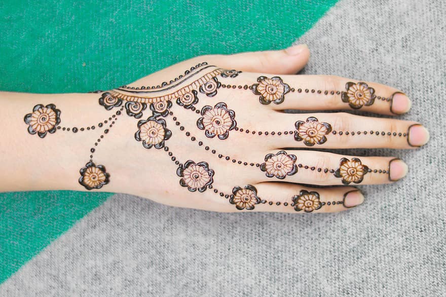 kunst, artiest, henna-, tatoeëren, henna tattoo, LICHAAMSKUNST, bruid, bruin, ceremonie, cultuur, decoratief