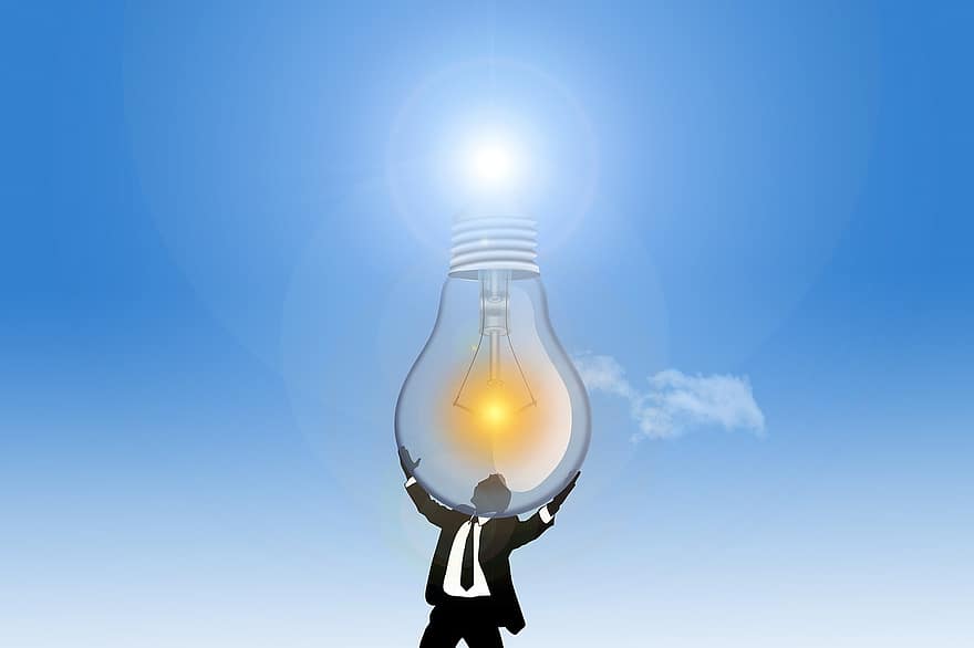 Person, Pear, Light Bulb, Sun, Solar Energy, Light, Nuclear Phaseout, Yellow, Demand For Electricity, Electricity Production, Solar Cells