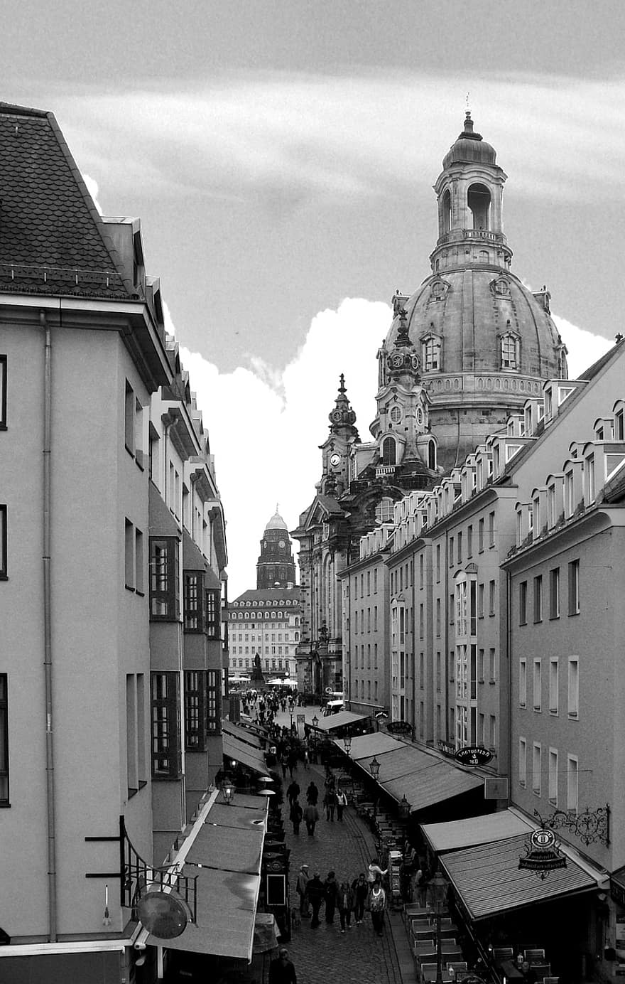costruzione, monumento, cupola, giro turistico, sempre un teatro dell'opera, punto di riferimento, Dresda, Sassonia, architettura, storico, città
