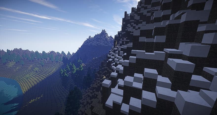 Minecraft, Montagne, jeu vidéo, des blocs