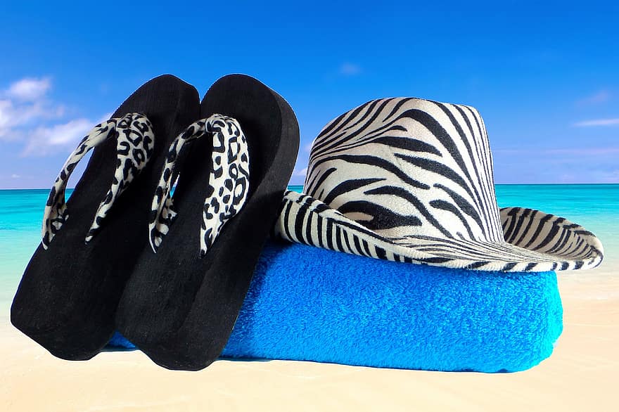 шапка, пляж, море, летом, воды, каникулы, солнце, песок, природа, настроение, небо