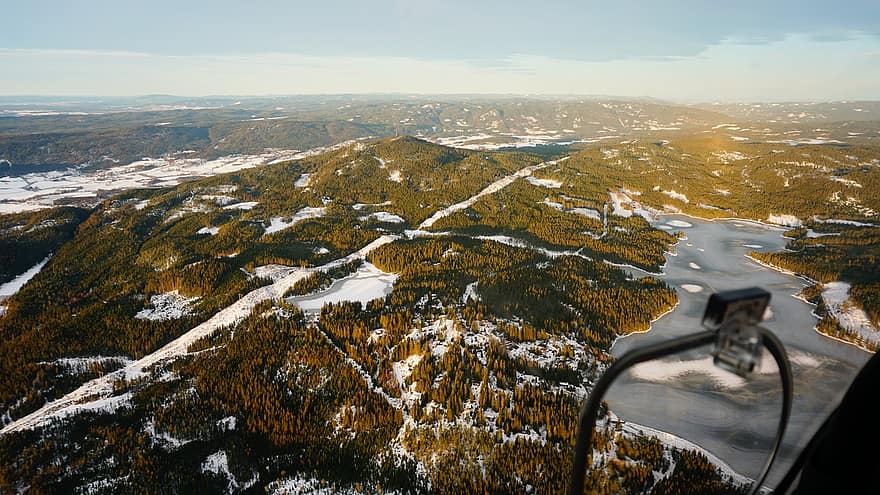 рейс, лес, деревья, снег, бриллиант, Осло, Норвегия, гора, зима, горная вершина, пейзаж