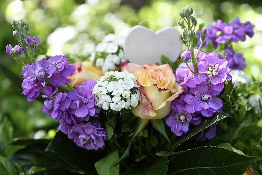 bouquet, rosa, flors, cor, amor, aniversari, romàntic, regal, Sant Valentí, dia de la mare, decoració