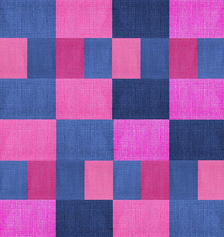 têxtil, tecido, textura, geométrico, azul, roxa, Rosa, tons, formas, matizes, brilhante