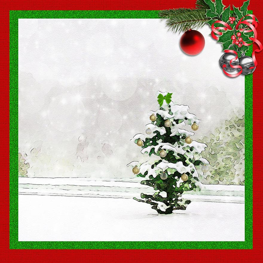 スクラップブック、紙、クリスマス、バックグラウンド、幸せな休日、雪、冬
