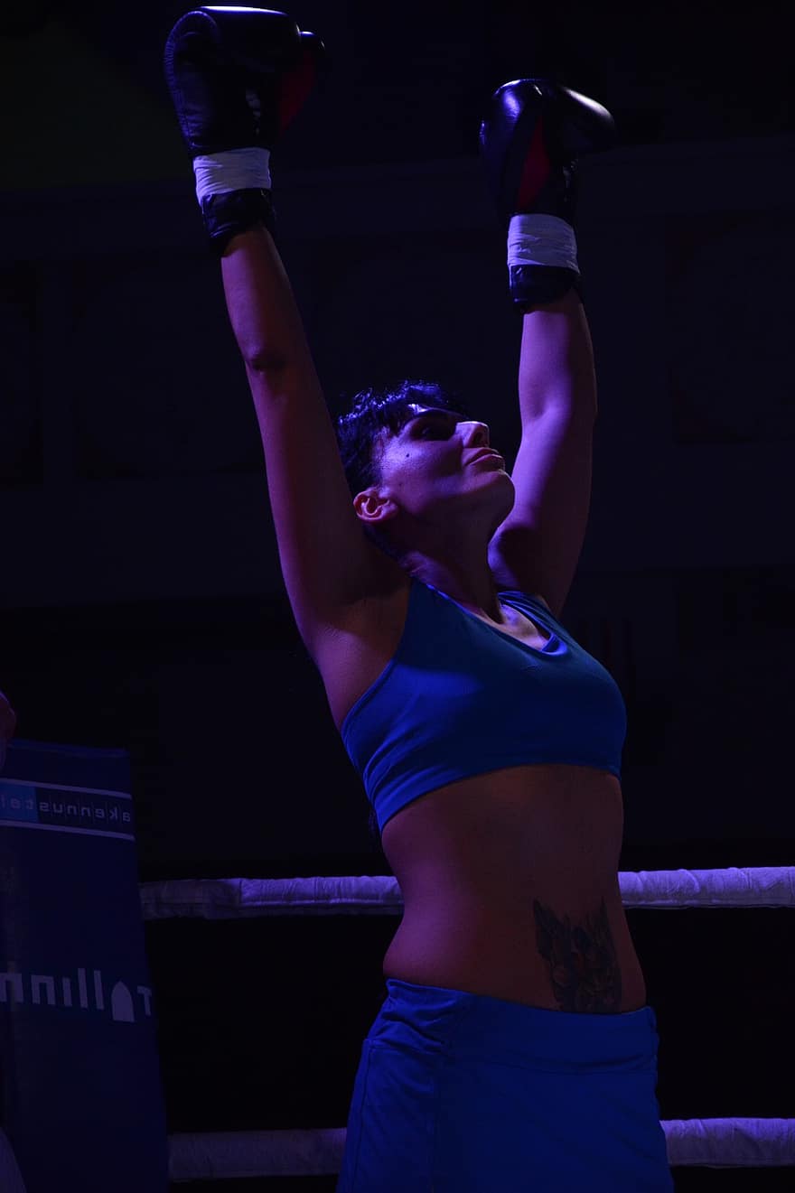 Woman, Boxer, Champion, Female, Winner, Ringside, Strong, Fighter, Sports, Boxing, Athletic