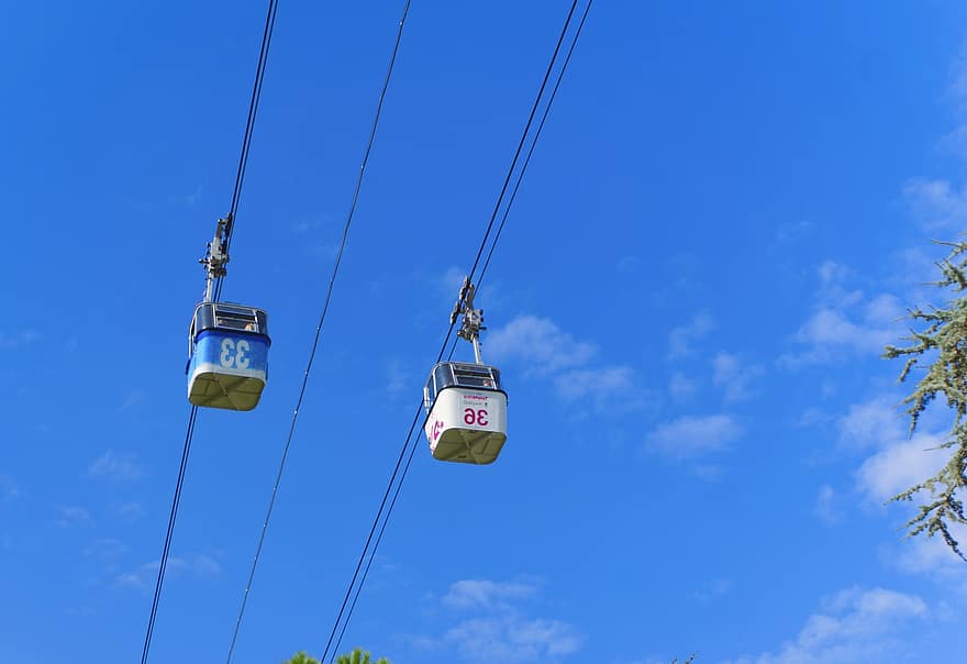 Cable Car, Travel, Sky, Cable Car Cabin, Gondola Lift, Transport, Cables