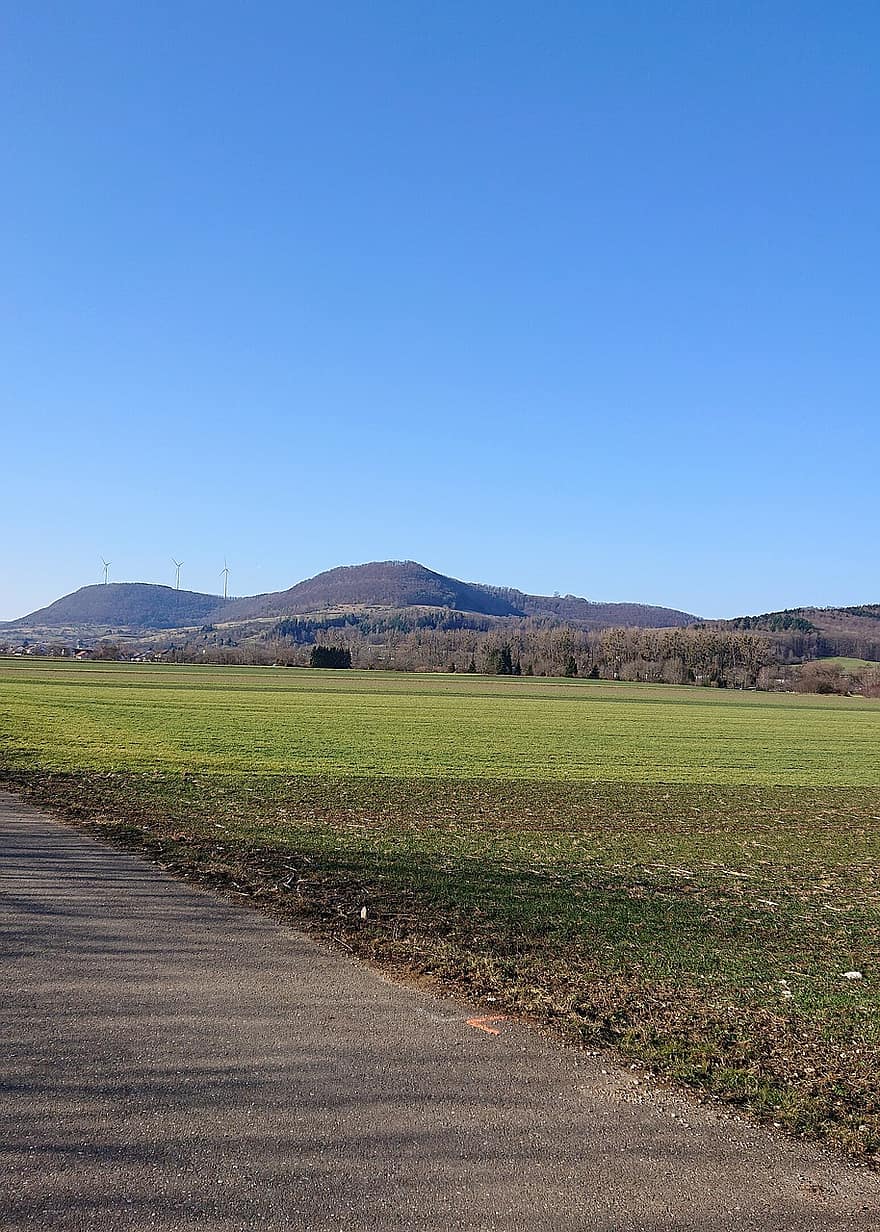 Field, Spring, Meadow, Nature, Landscape, Background, Flora, Baden-wuerttemberg, Mountains, Sidewalk, rural scene