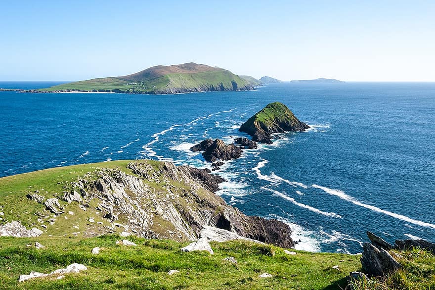 Sea, Nature, Travel, Exploration, Ocean, Outdoors, Atlantic, Blasket Islands, Dunmore Head, Ireland, Kerry