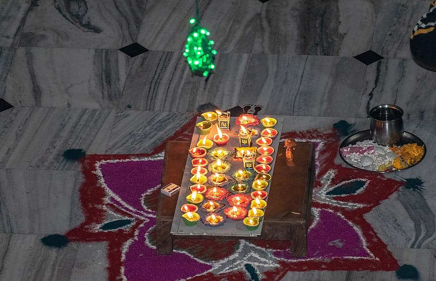 Diwali, diya, lampes à huile, Festival des lumières, Festival, fête de la lumière, hindouisme, bougie, religion, fête, décoration
