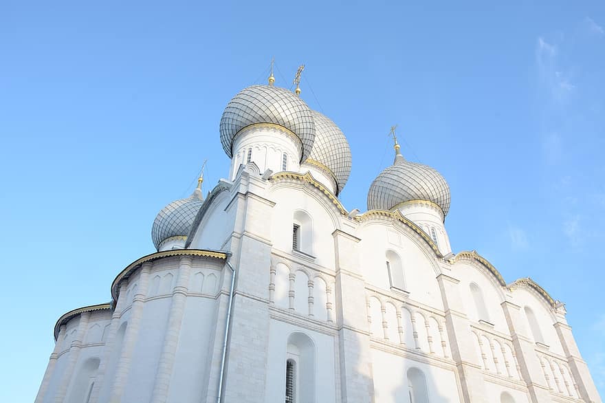 ryssland, kyrka, tempel, ortodoxi, Rostov den store, kreml, arkitektur, kristendom, religion, korsa, kulturer